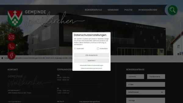 Website Screenshot: Gemeindeamt Weißkirchen an der Gemeinde Weißkirchen an der Traun - Weißkirchen - Startseite - Date: 2023-06-26 10:24:49