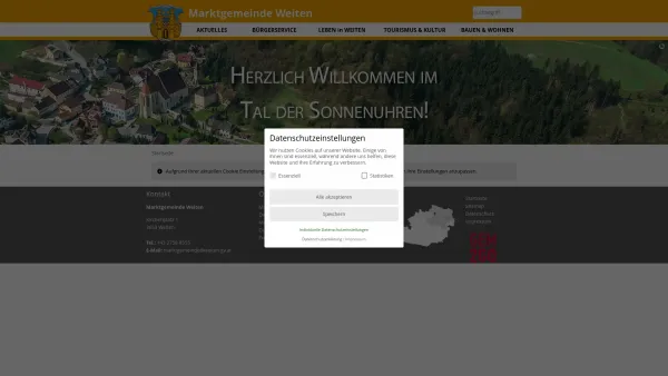 Website Screenshot: Gemeindeamt Gemeinde Weiten - Marktgemeinde Weiten - www.weiten.at WILLKOMMEN - Startseite - Date: 2023-06-26 10:24:49