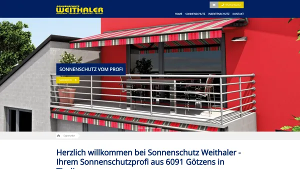 Website Screenshot: Fa. Sonnenschutz Weithaler http//www.weithaler.com - Weithaler | Sonnenschutz in Götzens - Date: 2023-06-26 10:24:49