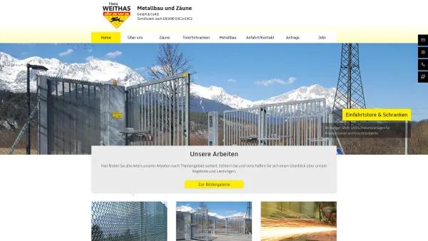 Website Screenshot: Hans Weithas Drahtzäune und Metallbau - Hans Weithas - Zaun, Tore, Schranken und Metallbau - Innsbruck, Tirol - Date: 2023-06-26 10:24:49