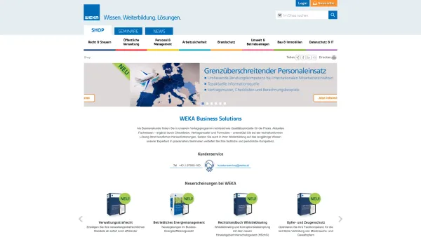 Website Screenshot: WEKA-Verlag GmbH - Startseite - WEKA Business Solutions Österreich - Date: 2023-06-26 10:24:51