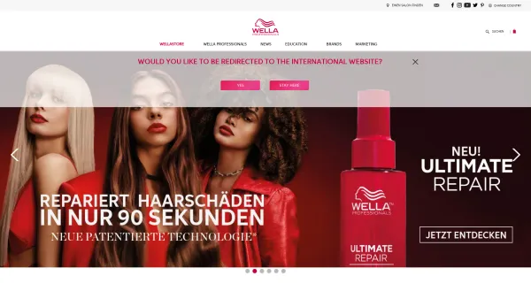 Website Screenshot: Interkosmetik Gesellschaft Wella - Haarprodukte, Farben, Pflege & Styling | Wella Professionals - Date: 2023-06-26 10:24:51