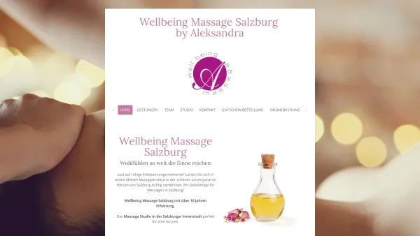 Website Screenshot: Wellbeing Massage Salzburg by Aleksandra Gavrilovic - Home - Wellbeing Massage Salzburg by Aleksandra Binder - Date: 2023-06-14 10:37:21