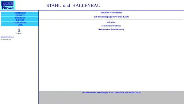 Website Screenshot: Alfred KISS Stahl und Hallenbau - Alfred KISS - Stahl- und Hallenbau - Date: 2023-06-14 16:40:24