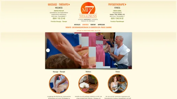 Website Screenshot: Massagepraxis Martin Peitler - MP7 Wellness - Date: 2023-06-26 10:24:51