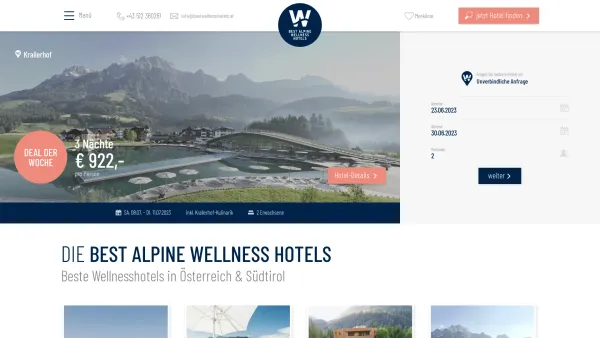 Website Screenshot: Österreich Best Wellness Hotels Austria - Beste Wellnesshotels in Österreich & Südtirol - Date: 2023-06-26 10:24:51