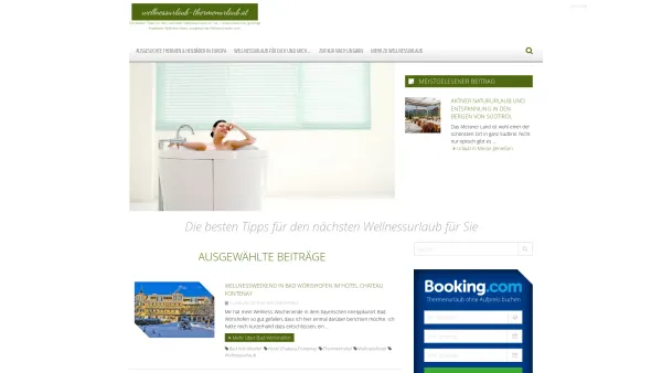 Website Screenshot: Wellnessurlaub Der Blog - wellnessurlaub-thermenurlaub.at - Date: 2023-06-14 10:46:14