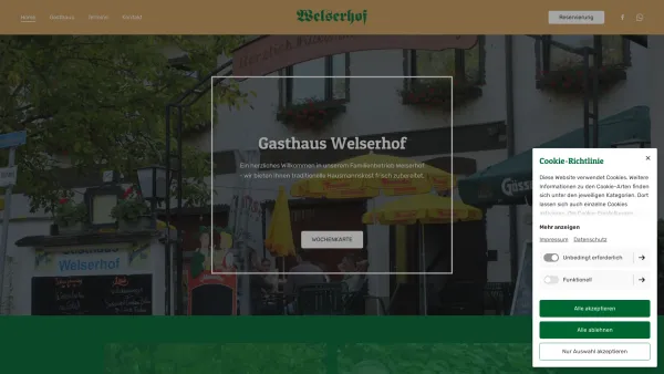 Website Screenshot: Welserhof - Home | Gasthaus Welserhof - Date: 2023-06-26 10:24:52