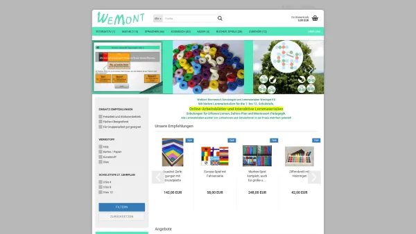 Website Screenshot: WeMont Montessori-Schulungen und Lernmaterialien Weninger KG - WeMont Schulungen und Lernmaterialien - Date: 2023-06-26 10:24:52