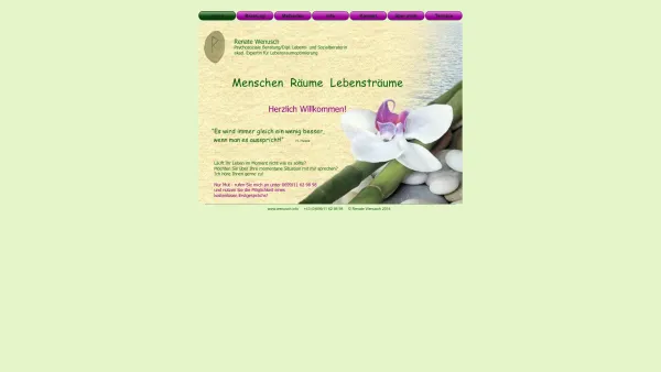 Website Screenshot: Wenusch Renate Lebens und Sozialberatung - index - Date: 2023-06-26 10:24:52