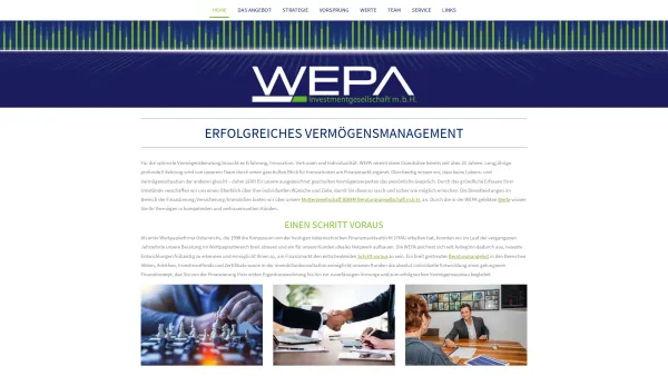 Website Screenshot: WEPA Wertpapiervermittlungs und Beratungsges.m.b.H - WEPA | Individuelle Wertpapierberatung - Date: 2023-06-26 10:24:52