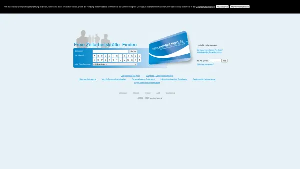 Website Screenshot: wer-hat-wen.at, Leihpersonal Suchmaschine - wer-hat-wen.at | Die Leihpersonal-Suchmaschine - Date: 2023-06-14 10:46:14
