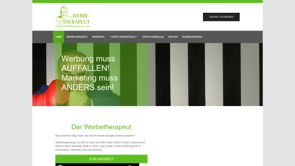 Website Screenshot: Der Werbetherapeut und Ideenmanufaktur Alois Gmeiner - Der Werbetherapeut - Low Budget - Werbung - Marketing - Date: 2023-06-14 10:46:16