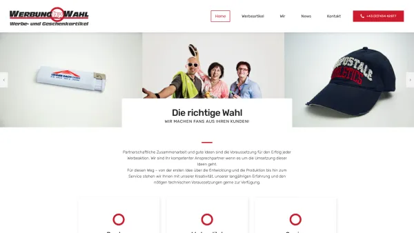 Website Screenshot: Werbung by Wahl - Home - Werbung by Wahl - Werbeartikel Geschenkartikel Werbemittel - Amstetten Mostviertel - Date: 2023-06-14 10:37:52
