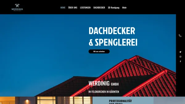 Website Screenshot: Franz Werdinig - Dachdecker und Spengler Feldkirchen | WERDINIG GmbH - Date: 2023-06-26 10:24:54