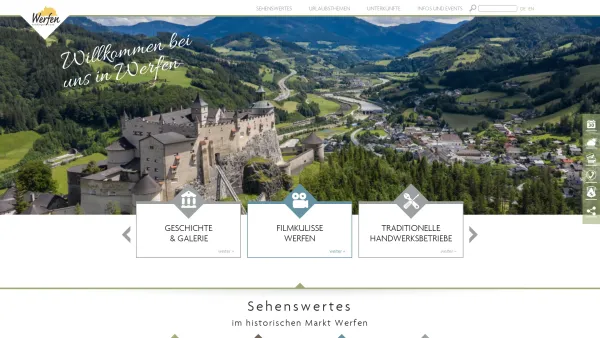 Website Screenshot: Gemeindeamt Markt Urlaubsort Werfen SalzburgerLand Salzburg Österreich - WERFEN - Date: 2023-06-14 16:40:27