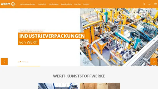 Website Screenshot: Werit-Vertriebsgesellschaft mbH, WERIT Handels GmbH Bludenz - Industrieverpackung: Kunststoff Lager & Transportprodukte - Date: 2023-06-26 10:24:54