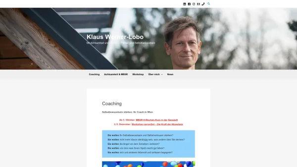 Website Screenshot: Klaus Werner-Lobo Coaching für Selbstbewusstsein - Selbstbewusstsein stärken: Ihr Coach in Wien - Klaus Werner-Lobo - Date: 2023-06-26 10:26:51