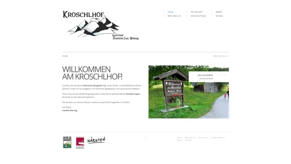 Website Screenshot: Kroschlhof Kärnten Schöner Urlaub Österreich! Winter Sommer Pension - Kroschlhof - Date: 2023-06-26 10:24:55