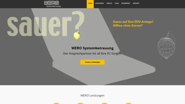 Website Screenshot: WERO Systembetreuung Ing. Jürgen Wehinger - WERO Systembetreuung - Lösungen für Ihre PC-Sorgen - Date: 2023-06-26 10:24:55