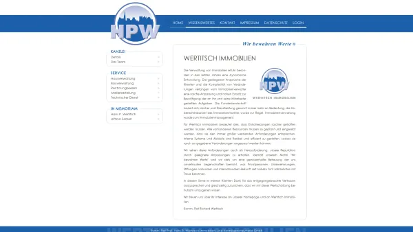 Website Screenshot: Wertitsch, Komm.Rat Prof. Hans P. Immobilien und Vermögenstreuhand GmbH - WERTITSCH IMMOBILIEN - Date: 2023-06-14 10:37:13
