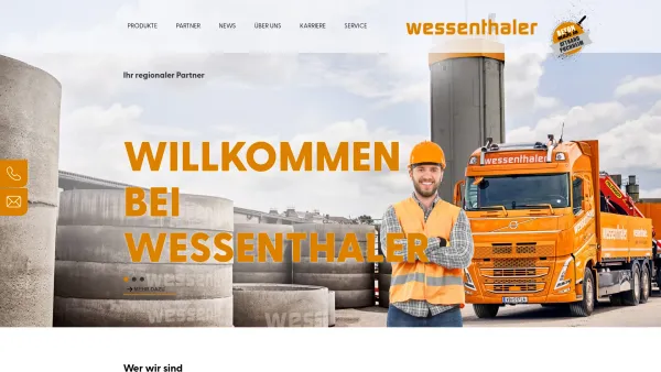 Website Screenshot: Wessenthaler - Wessenthaler – Baustoffvertriebs GmbH - Date: 2023-06-26 10:24:57