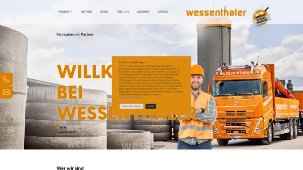 Website Screenshot: Wessenthaler Baustoffvertriebsgesellschaft m.b.H. - Wessenthaler – Baustoffvertriebs GmbH - Date: 2023-06-15 16:02:34
