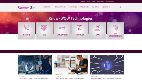 Website Screenshot: Westcam Datentechnik GmbH - WESTCAM - The Know-WOW Company. begeisternd - lösungsstark. - Westcam - Date: 2023-06-26 10:24:57