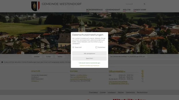 Website Screenshot: Westendorf Gemeinde - Westendorf - Offizielle Website der Gemeinde Westendorf - Startseite - Date: 2023-06-26 10:24:57