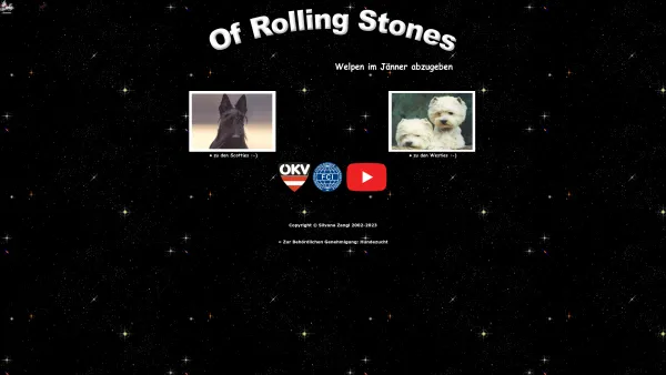 Website Screenshot: Black White Hundefrisör Silvana www.westie.cc - Liebhaberhundezucht "Of Rolling Stones" West Highland White Terrier, Rassehunde, Westies - Date: 2023-06-26 10:24:57