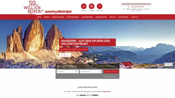 Website Screenshot: Egid Wechselberger Touristik Gesellschaft WECHSELBERGER TOURISTIK - WECHSELBERGER BUSREISEN - Date: 2023-06-26 10:24:57