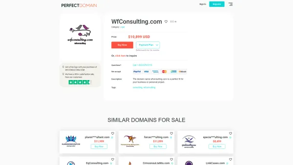 Website Screenshot: W&F Consulting - Finanzierungskonzepte, Veranlagungsstrategien, Unternehmensberatung - Wfconsulting.com is for sale - PerfectDomain.com - Date: 2023-06-26 10:24:57