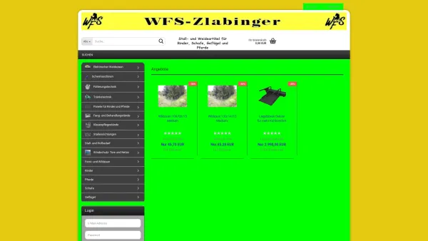 Website Screenshot: WFS Zlabinger - Weidezaun - Stalltechnik - www.wfs-zlabinger.at - Date: 2023-06-26 10:24:57