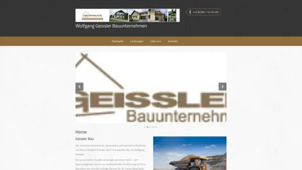 Website Screenshot: Wolfgang Geissler Bauunternehmen - Startseite - Date: 2023-06-26 10:24:57