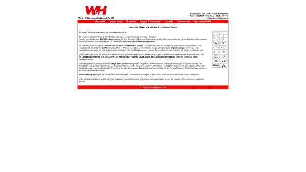 Website Screenshot: Industrie-Elektronik Walter Hartmann Elektronik GmbH - Industrie Elektronik Vertriebspartner: W&H Elektronik GmbH - Date: 2023-06-26 10:24:57