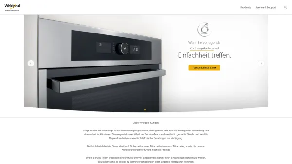 Website Screenshot: Whirlpool - Whirlpool Österreich - Welcome to your home appliances provider - Date: 2023-06-15 16:02:34