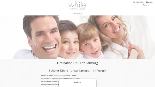 Website Screenshot: White Is Beautiful Ordination für anspruchsvolle Zahnheilkunde Dr.Stephan Hinz - Ordination Dr. Hinz Salzburg - White is Beautiful - Zahnarzt Salzburg - Date: 2023-06-14 10:46:16
