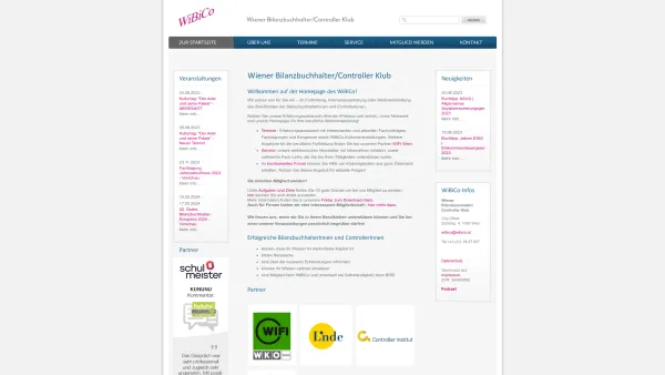 Website Screenshot: Wiener Bilanzbuchhalter und Controller Klub - Startseite - Wibico - Date: 2023-06-26 10:24:57