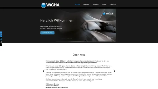 Website Screenshot: Wicha GmbH - Wicha GmbH, Dellenspezialist und Autoaufbereitung - Date: 2023-06-26 10:24:57