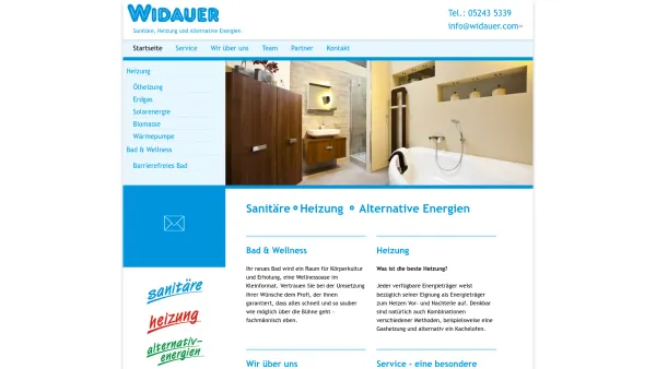 Website Screenshot: Widauer Installationen Heizung Sanitäre Alternative Energien - Sanitäre, Heizung und Alternative Energien | Installateur Widauer in Maurach am Achensee - Date: 2023-06-26 10:25:00