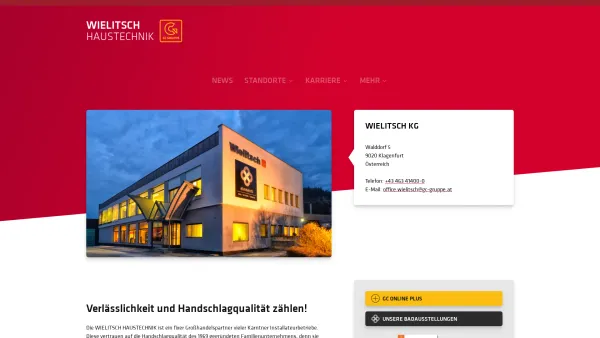 Website Screenshot: Wernfried Wielitsch GmbH Großhandel für Sanitär und Heizung - WIELITSCH KG - Ihr Fachgroßhandel vor Ort - Date: 2023-06-15 16:02:34