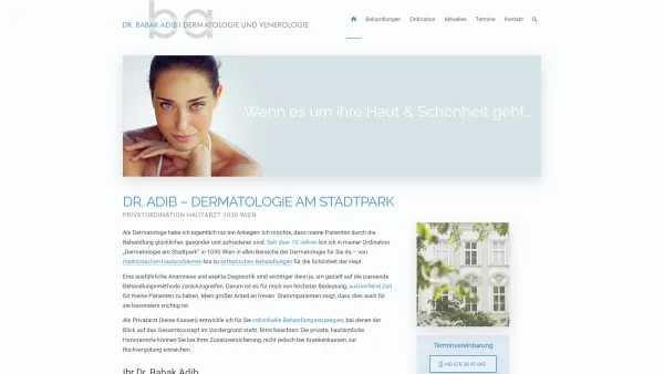 Website Screenshot: Dr. Med. Babak Adib Hautarzt Wien 1030 - Hautarzt 1030 Wien - Privatordination Dermatologe Dr. Babak Adib - Date: 2023-06-26 10:25:00