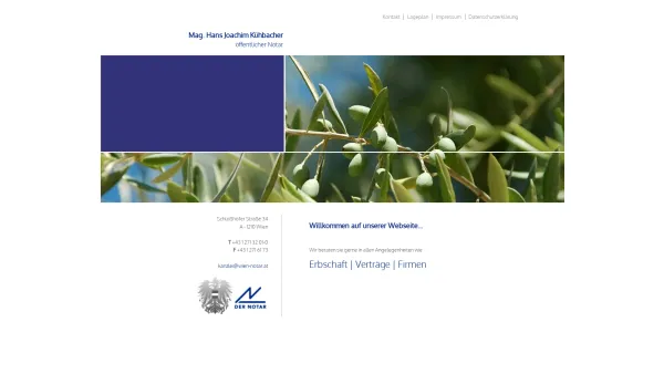 Website Screenshot: Öffentlicher Notar Wien Mag. Hans Joachim Kühbacher - Notar Wien Mag. Hans Joachim Kühbacher, Notariat - Date: 2023-06-15 16:02:34