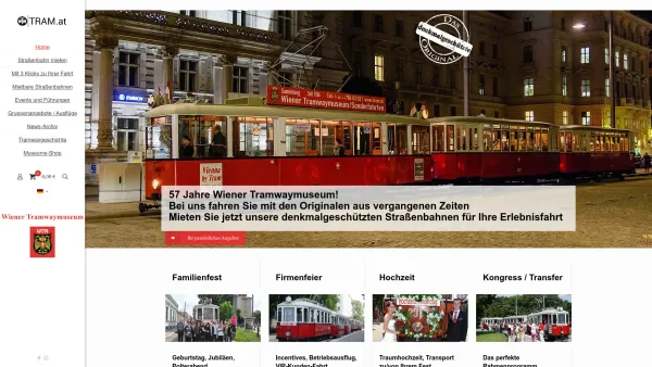 Website Screenshot: 1.Straßenbahn-Oldtimerfahrten Wiener Tramwaymuseum WTM - Original denkmalgeschützte Straßenbahn mieten in Wien - Date: 2023-06-26 10:25:00
