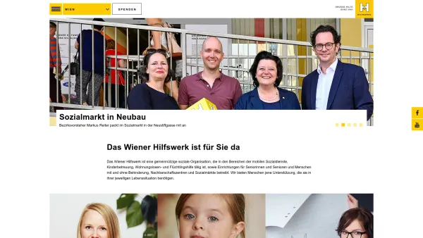 Website Screenshot: Wiener Hilfswerk - Wien - Date: 2023-06-26 10:25:00