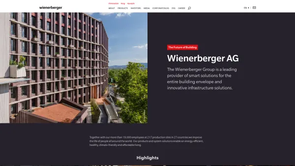 Website Screenshot: Wienerberger  AG - Wienerberger - The future of building - Date: 2023-06-26 10:25:00