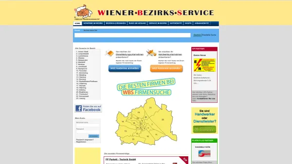 Website Screenshot: Wiener Bezirksservice - Wiener Bezirksservice Ihr Wiener Branchenbuch - Date: 2023-06-26 10:25:00