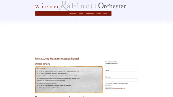 Website Screenshot: Wienermusik-Ensemble LIENER WIEDER - WIENER KABINETT ORCHESTER - Date: 2023-06-26 10:25:00