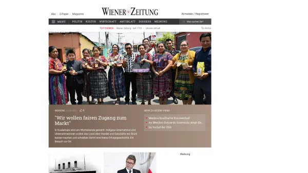Website Screenshot: Wiener Zeitung Online - Wiener Zeitung | Online-Nachrichten Österreich - Date: 2023-06-26 10:25:03