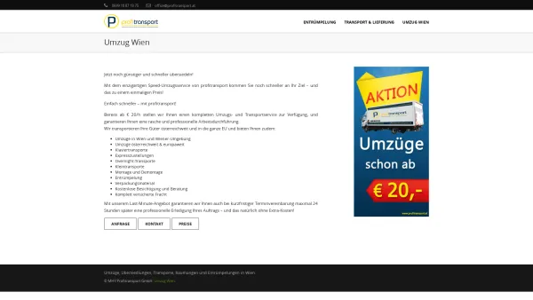 Website Screenshot: volkankleintranport - Umzug Wien - Transporte - Räumungen - Date: 2023-06-15 16:02:34